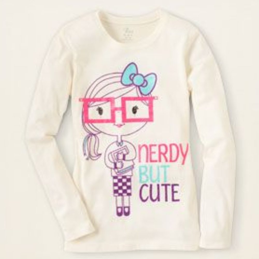 NWT Girls Long Sleeve Nerdy But Cute Shirt